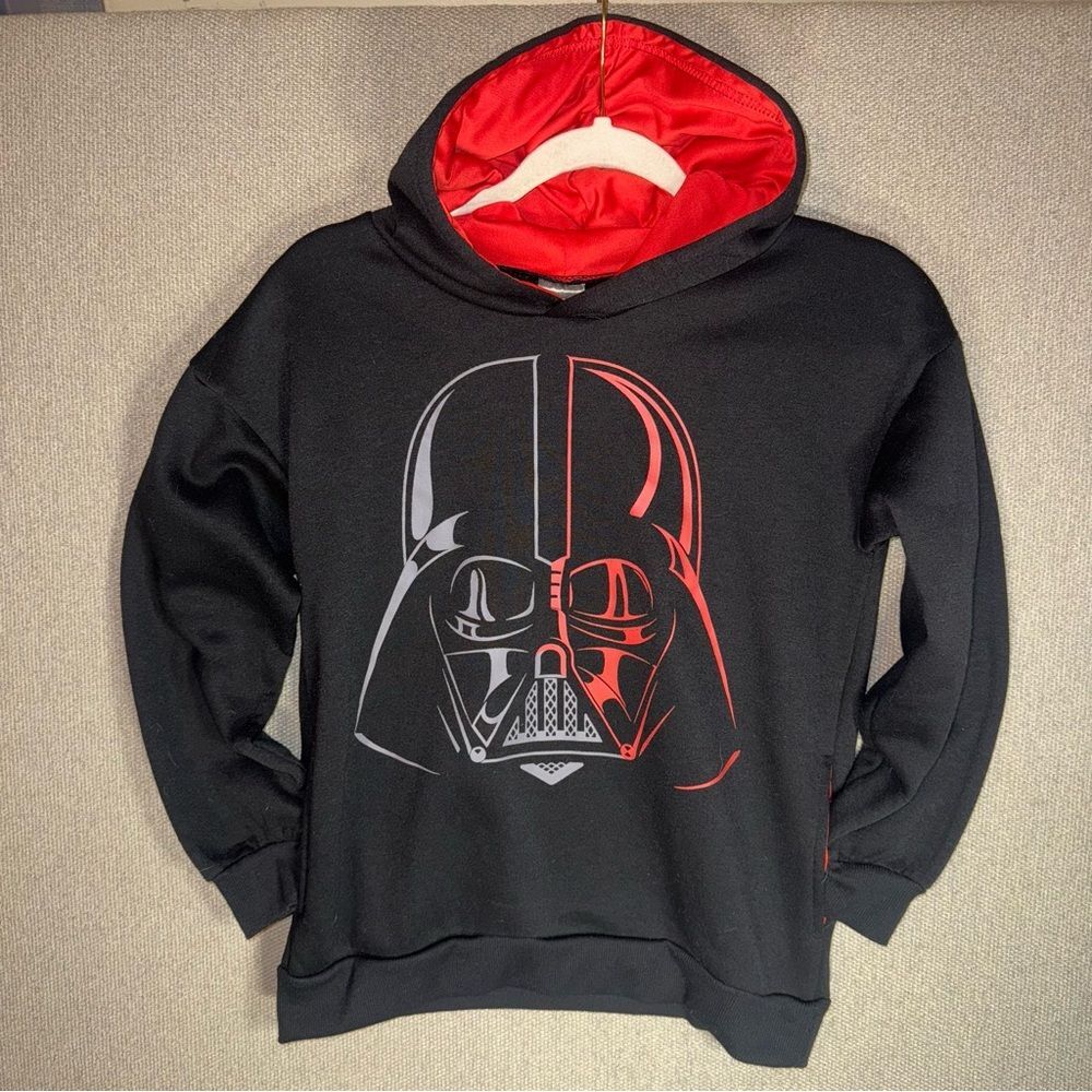 Star Wars size 10-12 Black and Red pull over darth Vader hoodie